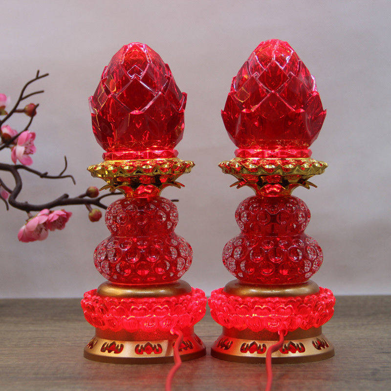 LED插电蜡烛台电子香炉供佛具用品 家用佛前供灯观音灯莲花灯