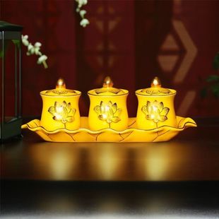 仙家水杯供佛家用净水带盖佛前观音陶瓷大悲莲花专用道家三清杯