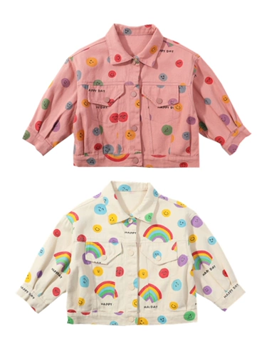 Весенний кардиган, детская джинсовая мультяшная хлопковая осенняя куртка, в западном стиле, в корейском стиле