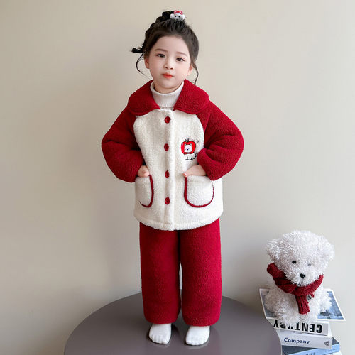 过冬版可外穿家居服女童加厚睡衣