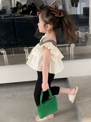 Детский комплект, летняя одежда, штаны, в корейском стиле, в западном стиле, детская одежда