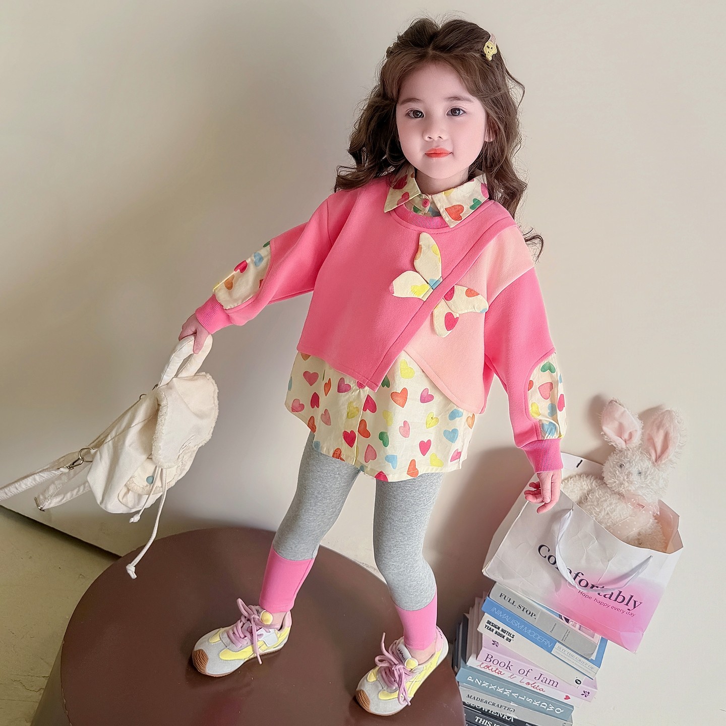 女童蝴蝶结韩版打底裤套装女宝宝卫衣两件套春装小童时髦童装流行,童装/婴儿装/亲子装,套装,淘宝优惠券,粉丝福利购,淘宝优惠卷