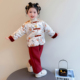 2025女宝宝新年盘扣套装 女童加厚唐装 小女孩拜年服新中式 国风秋冬