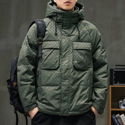 MBA潮牌 80白鸭绒羽绒服男士2024新款高端连帽外套春秋季上衣棉袄