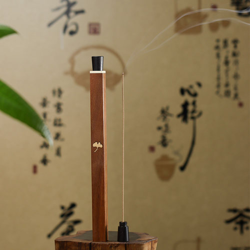 臻观心线香筒50g装紫光檀实木