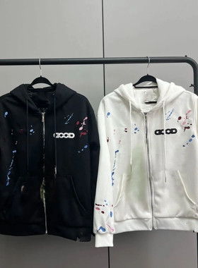 2025网红同款GOOD连帽刺绣卫衣秋冬加绒开衫外套爆款宽松男女上衣