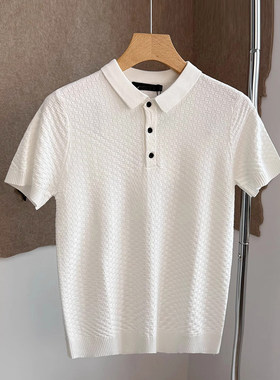 2025新品短袖针织衫男士polo衫翻领T恤毛衫上衣半袖打底衫修身