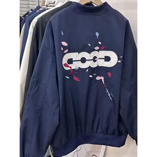 网红轻奢外套夹克潮牌百搭美式撞色刺绣good男女宽松情侣棒球服