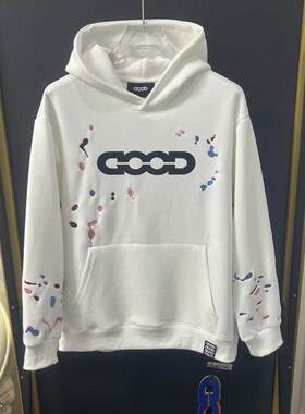 【轻奢刺绣】GOOD国潮泼墨糖果刺绣潮流连帽卫衣男女重磅同款长袖