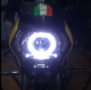 适用豪爵DR160S大灯改装 HJ150-10C/D天使恶魔眼LED透镜总成