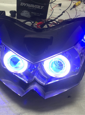 三阳 MAXSYM TL500大灯 改装氙气灯双光透镜天使眼恶魔眼总成