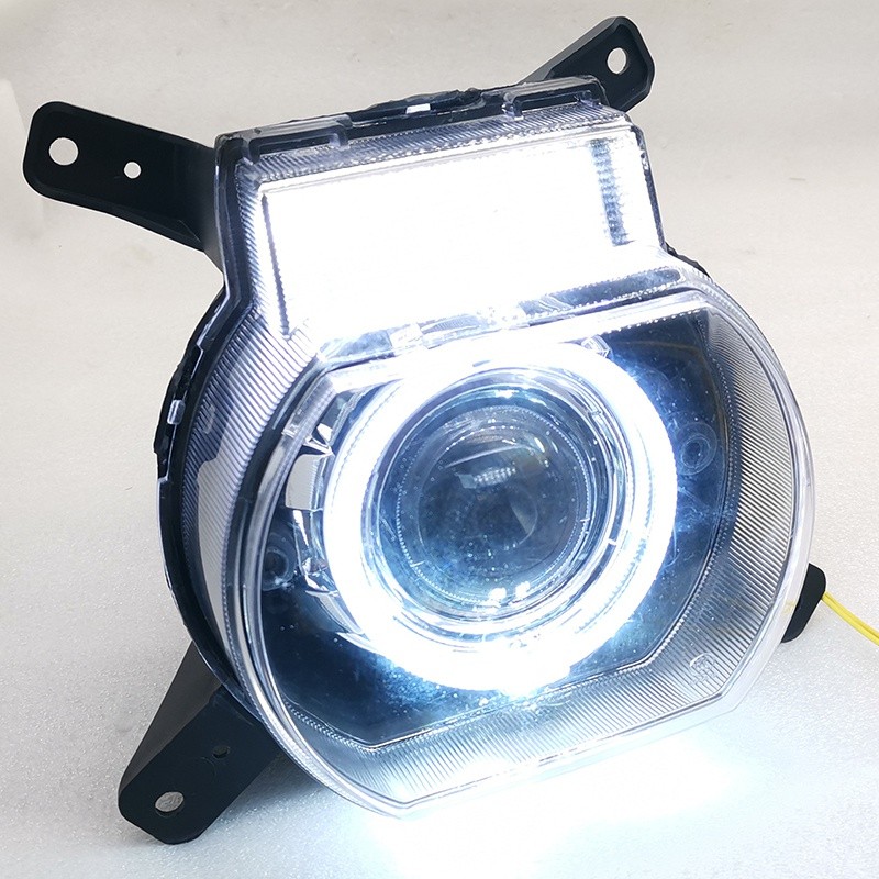 力帆摩托车KPV150 LF150T-8大灯总成改装天使恶魔眼LED双光透镜
