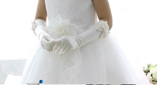 新款女童礼服手套女孩五指手套淑女手套儿童婚纱长款手套