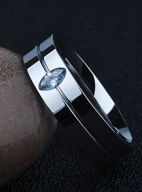 韩版钛钢可刻字生日礼物男士戒指