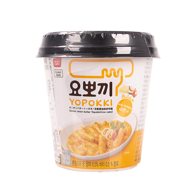 韩国进口YOPOKKI优波奇黄油洋葱味年糕杯韩式风味芝士年糕条速食