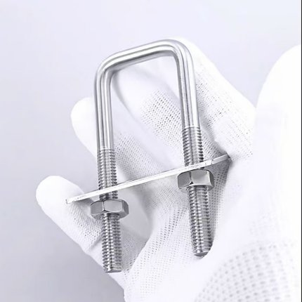 不锈钢u形固定件钢管卡扣固定器大全u型固定夹方型卡直角卡螺栓丝