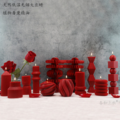 新年无烟酒红婚礼喜庆节日香薰蜡烛浪漫情调装 饰卧室客厅烛台摆件