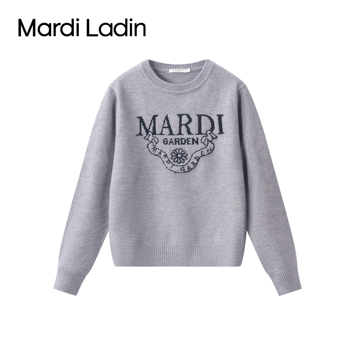 Mardi ladin新款圆领显瘦针织衫女长袖宽松学院风百搭休闲毛衣