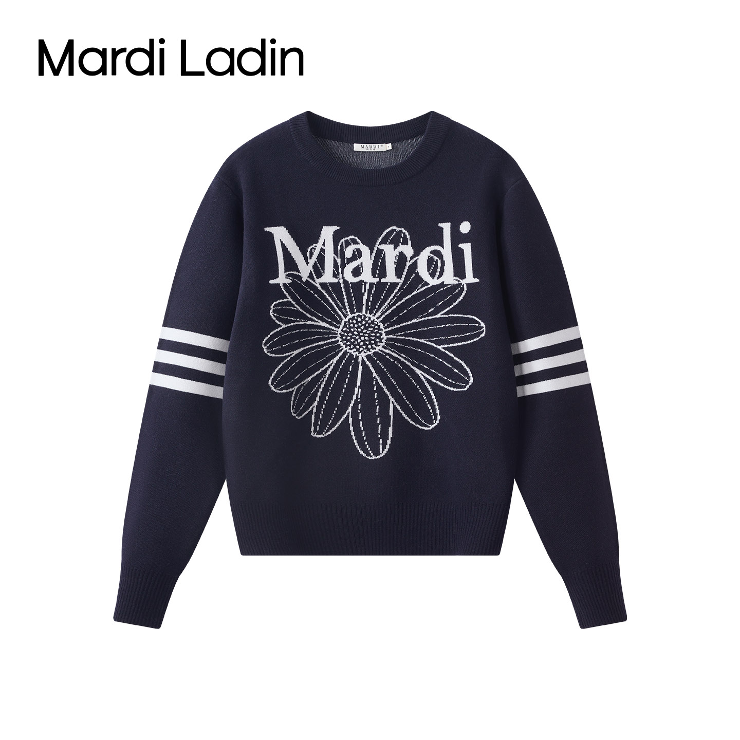 Mardi ladin新款圆领显瘦针织衫女长袖宽松学院风百搭休闲毛衣