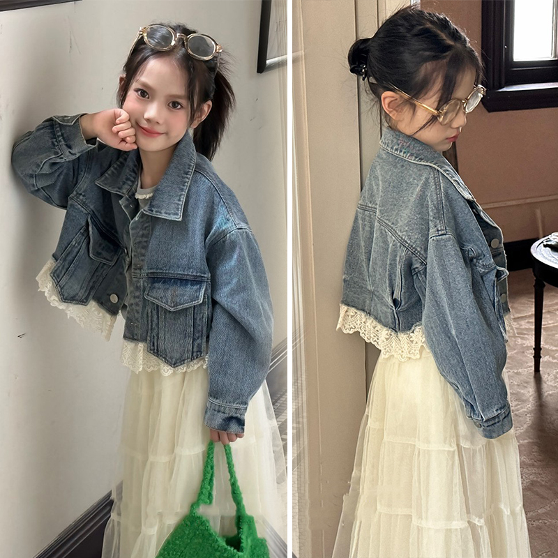 女童短款牛仔外套25春秋儿童