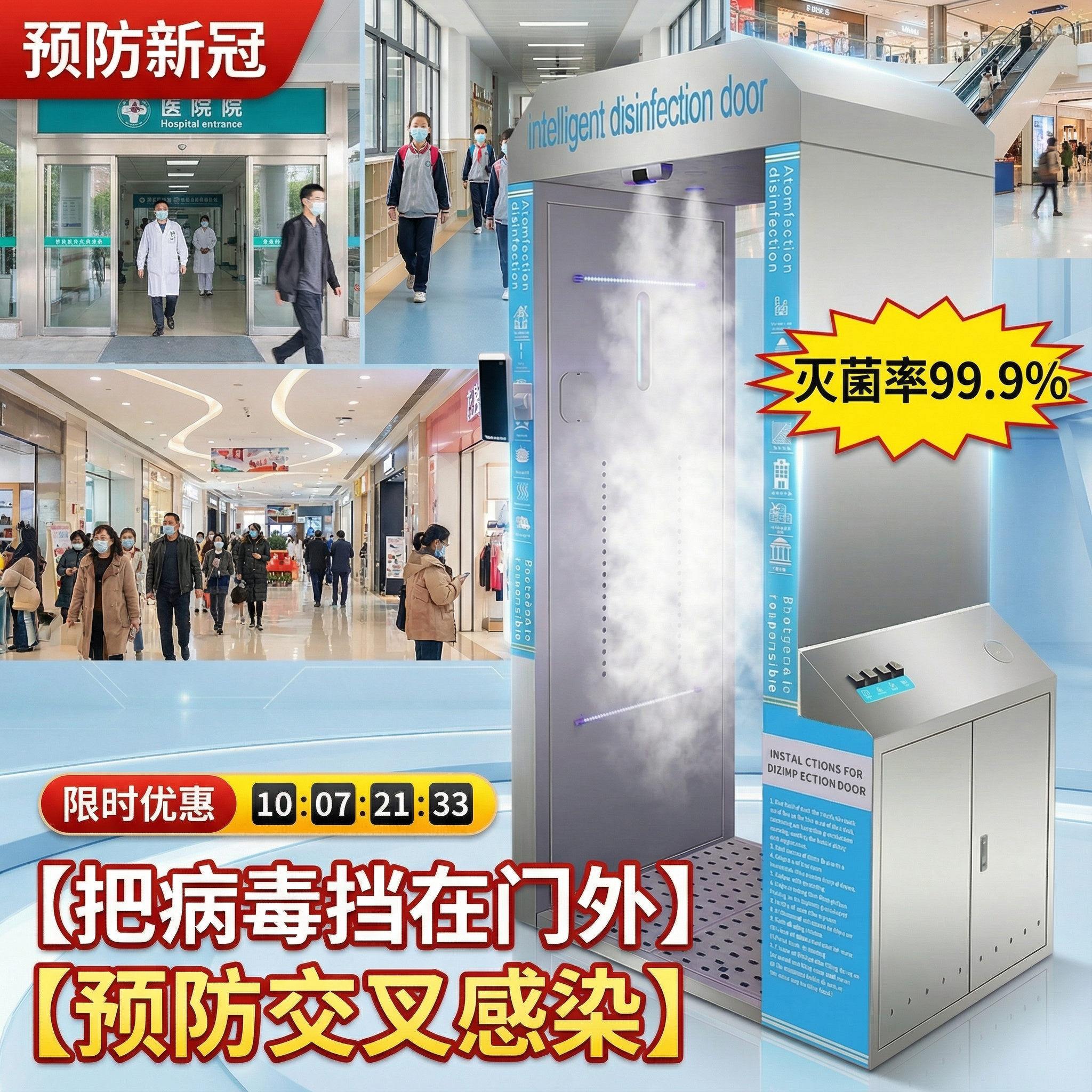 智能雾化消毒通道全自动等离子紫外线杀菌 商用防疫设备 50/80cm,机械设备,消毒灭菌设备,淘宝优惠券,粉丝福利购,淘宝优惠卷