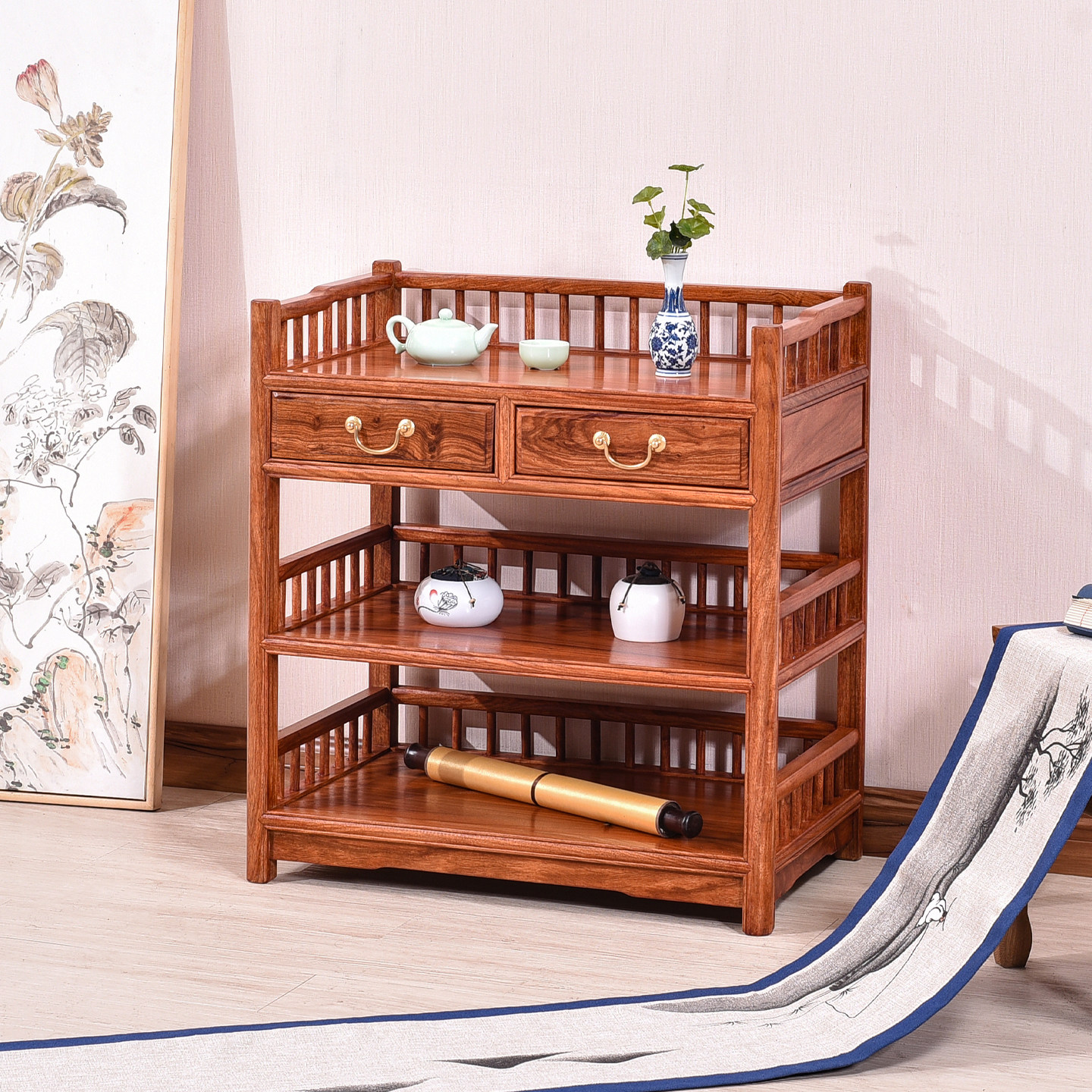 花梨木餐边柜新中式实木红木原木