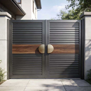 铝合金别墅庭院门户外不锈钢花园入户门乡村栅栏双开门院子大门