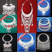 演出服银项圈项链头饰帽子女装 耳环 项圈 苗族侗族舞蹈服装 包邮