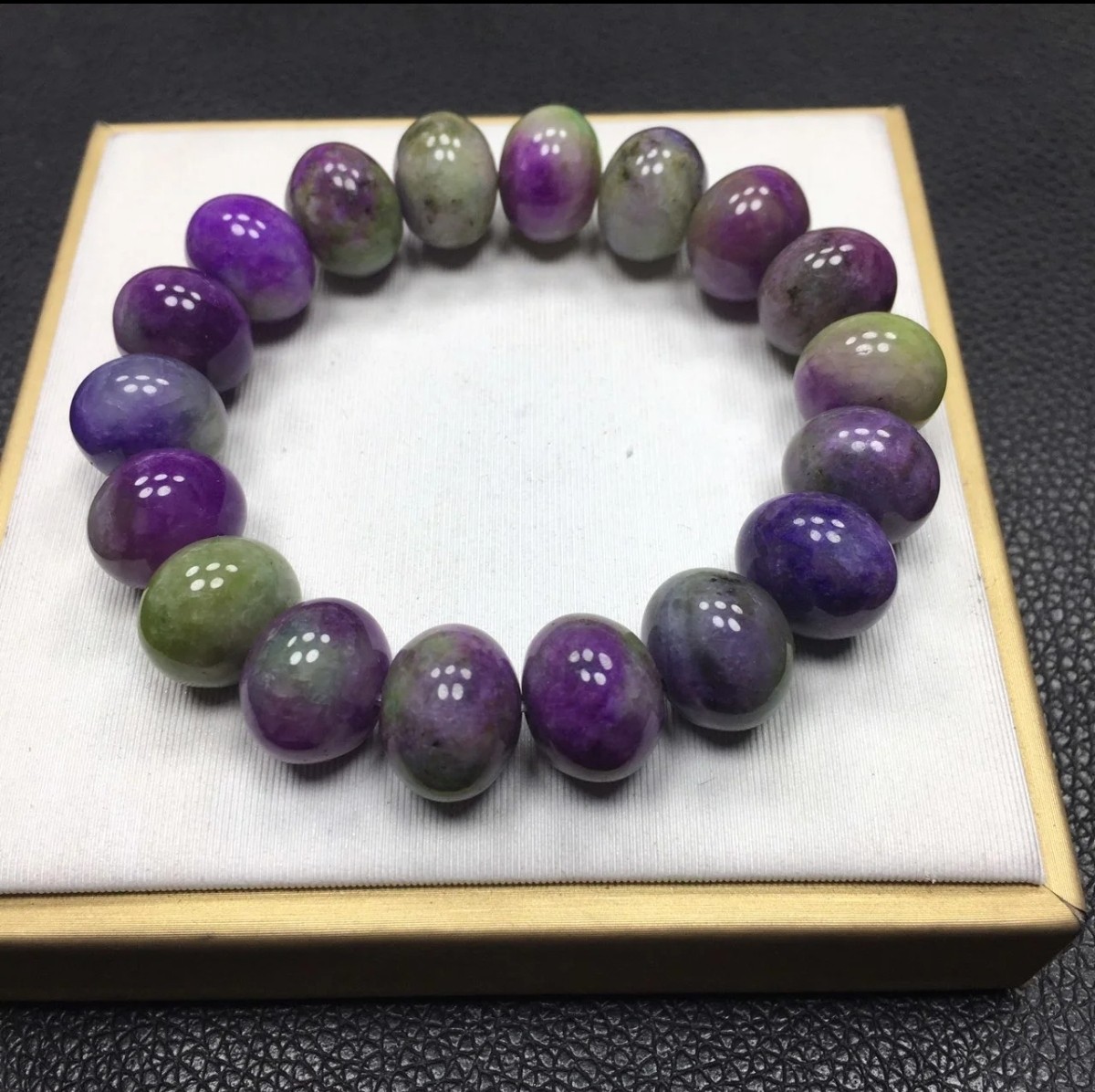 老坑原矿舒俱来花舒单圈14*11mm皇家紫苏纪石养生手串饰品礼物