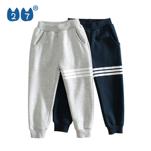 27kids童装儿童裤子秋冬加绒外穿男女童卫裤秋冬款休闲宝宝运动裤