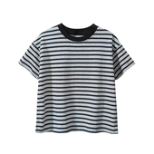 短袖 中大童纯棉条男女纹打底衫 T恤 GRRR童装 2025夏装 新款 儿童服装