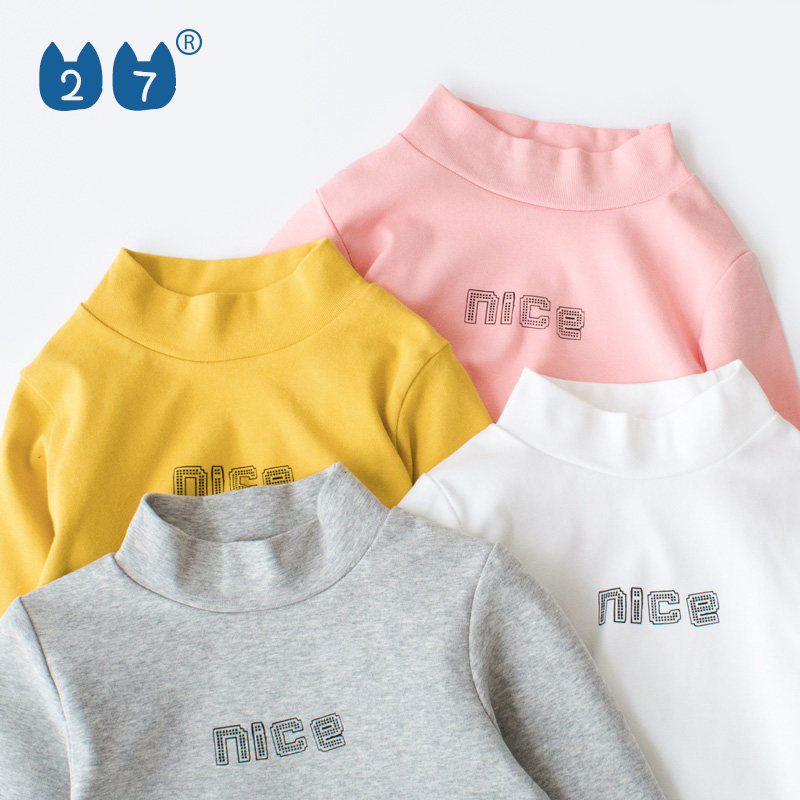 27kids半高领儿童打底衫2025春秋新款男童女宝宝上衣洋气长袖T恤,童装/婴儿装/亲子装,T恤,淘宝优惠券,粉丝福利购,淘宝优惠卷