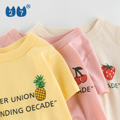 童装 2025夏装 女童短袖 韩版 T恤ins儿童纯棉半袖 衫 新款 宝宝休闲上衣