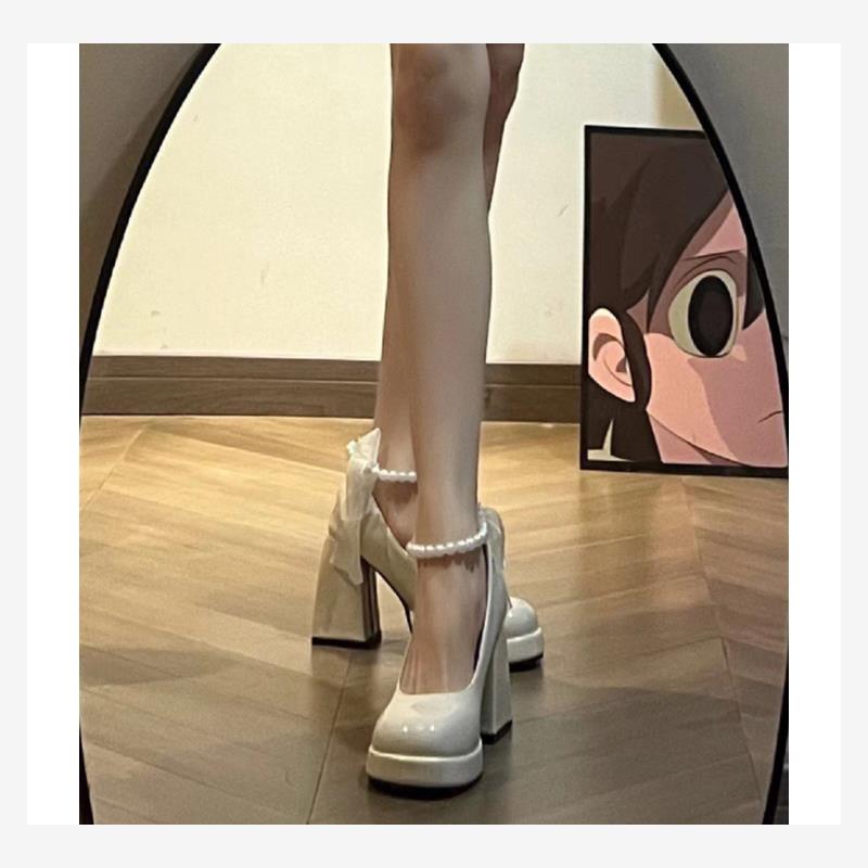 法式珍珠仙女风伴娘鞋玛