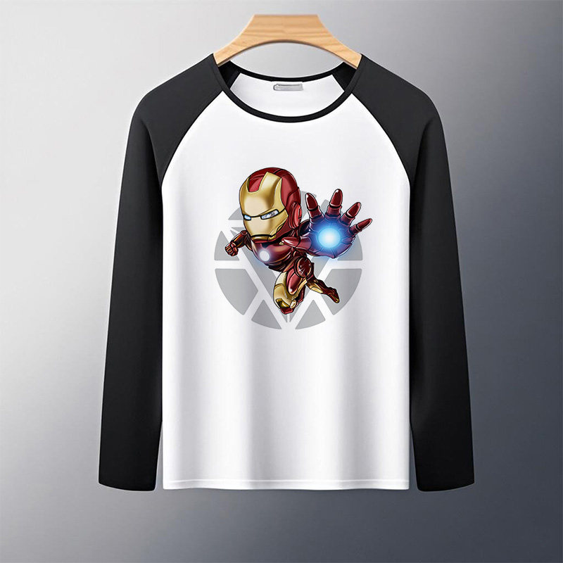 动漫t恤男英雄钢铁侠卡通长袖