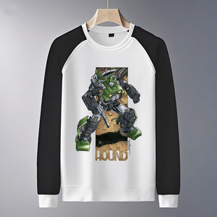 休闲卡通二次元 新款 汽车人男女款 卫衣长袖 上衣潮流 变形金刚黑袖