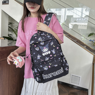 跨境爆款卡通中小学生书包卡通印花时尚初中生大容量背包双肩