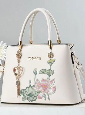 大气端庄bag新中式国风荷花手提包品质单肩包斜挎包bags