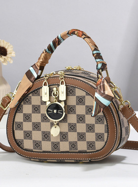 外贸2024夏季棋盘格bag新款可爱清新小包高级时尚百搭手提女包代