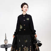 搭配马面裙 采莲归原创汉服女中国风刺绣立领衬衫 春秋新款 上衣