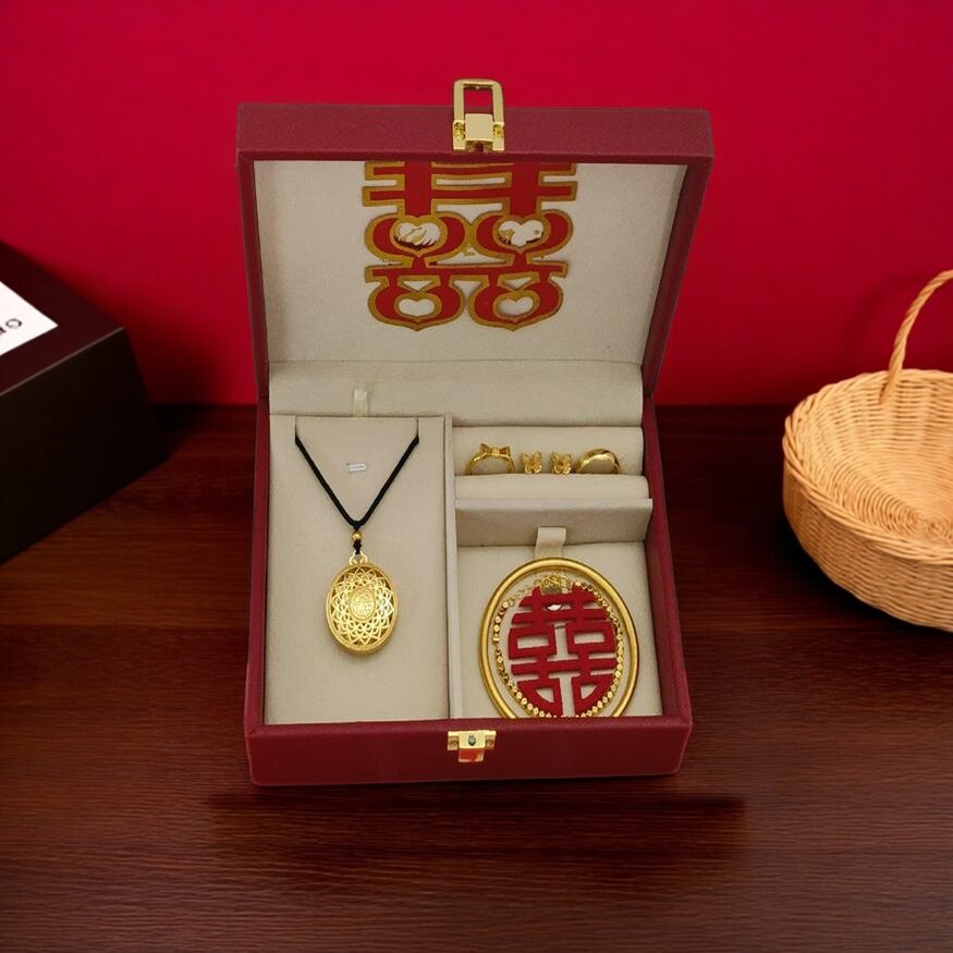 彷真黄金饰品订婚假三金结婚彷真