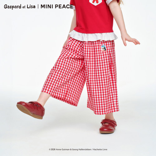 MINIPEACE×卡斯波和丽莎联名女童裤子夏季新款儿童红格子裙裤
