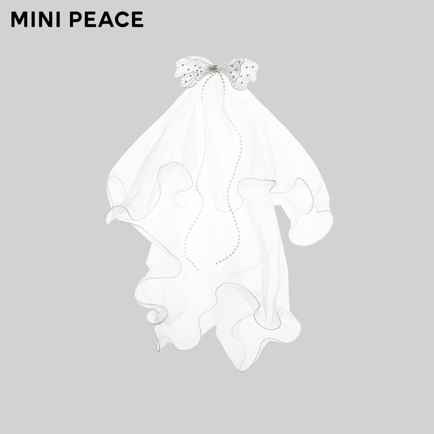 【专柜同款】MINIPEACE太平鸟童装女童超仙蝴蝶结头纱发饰发夹春