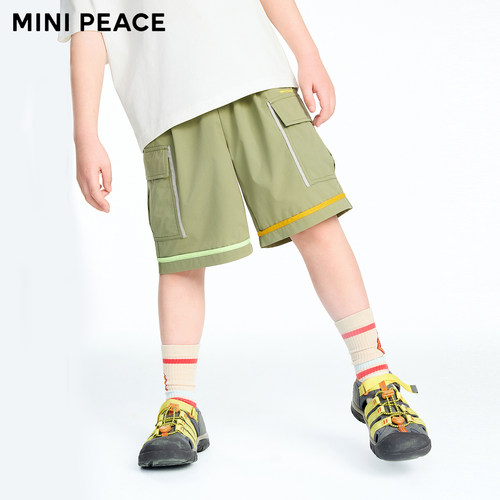 MINIPEACE太平鸟童装男童工装短裤夏季撞色户外儿童五分裤男宝