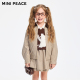 女童夹克秋冬儿童翻领格纹外套 MINIPEACE太平鸟童装 专柜同款
