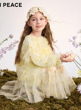 【公主系列】MINIPEACE太平鸟童装女童裙子秋季满印花朵公主纱裙