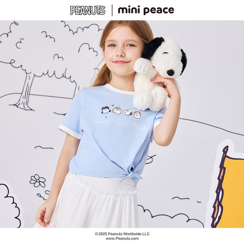 [凉感抑菌]【专柜同款】MINIPEACE×史努比联名系列女童短袖T恤