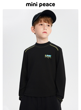 [5A抗菌 发热升温]太平鸟童装男童高弹长袖T恤儿童打底衫内搭秋冬