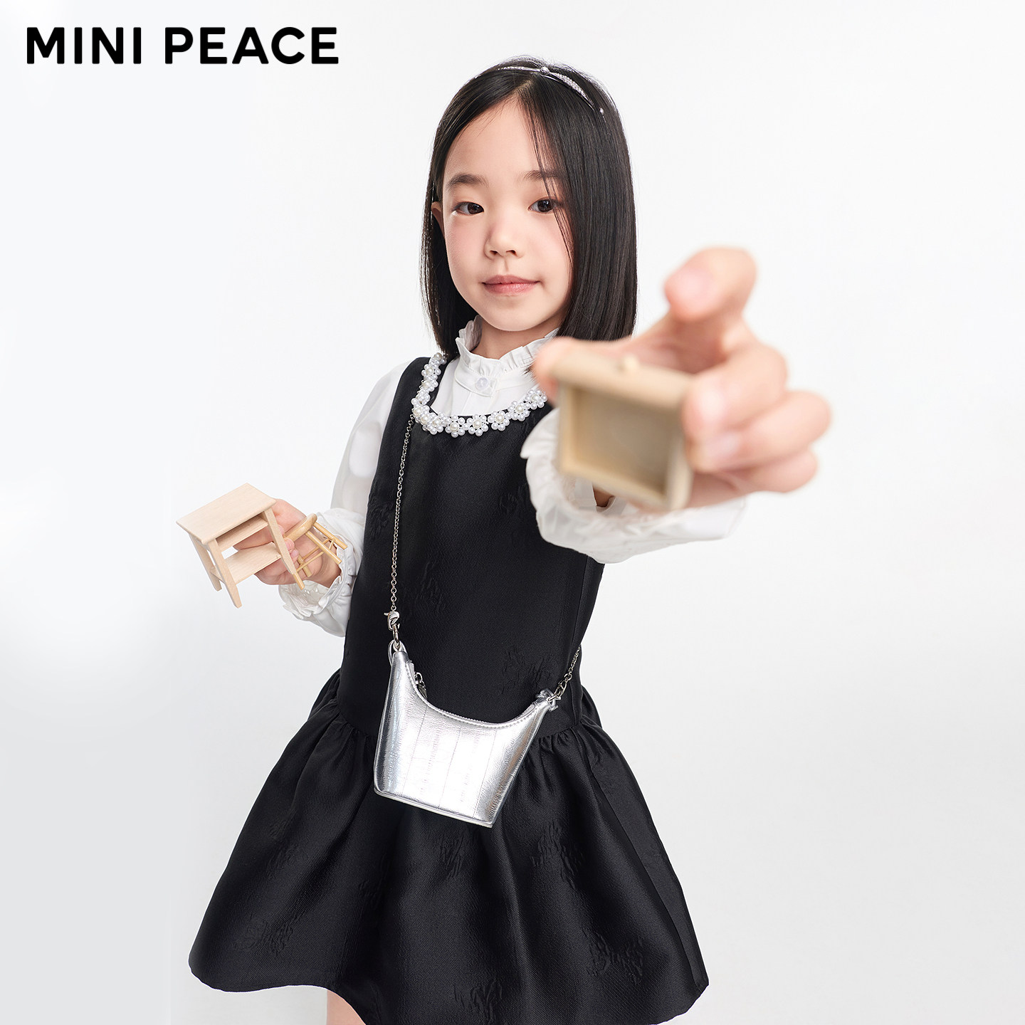 【专柜同款】MINIPEACE太平鸟童装女童法式连衣裙秋季儿童背心裙