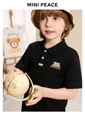 [5A抗菌]【专柜同款】MINIPEACE太平鸟童装男童POLO衫翻领T恤短袖